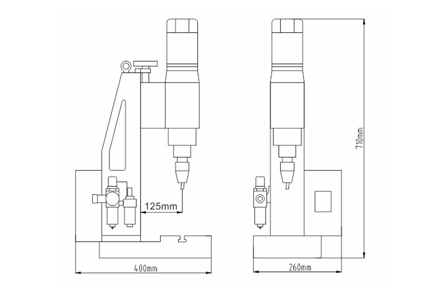 常規型氣壓鉚接機結構尺寸